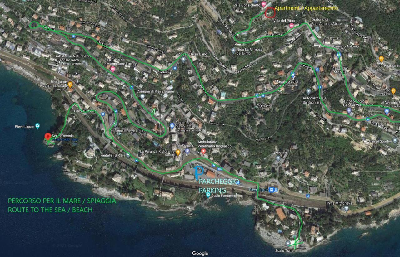 Apartamento Casaviva - Ampio Trilocale Vista Mare Con Piscina - Pieve Alta Pieve Ligure Exterior foto