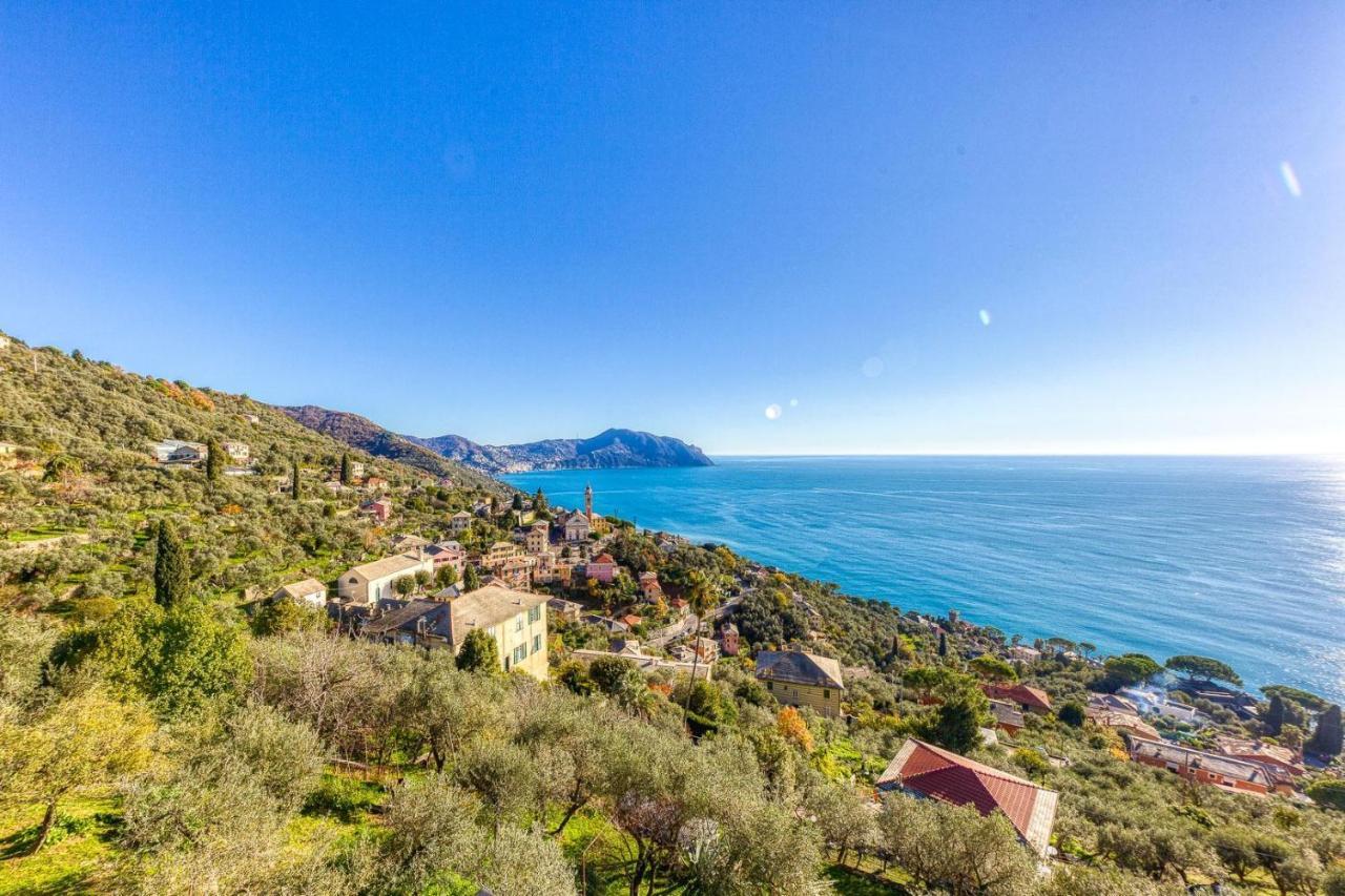 Apartamento Casaviva - Ampio Trilocale Vista Mare Con Piscina - Pieve Alta Pieve Ligure Exterior foto