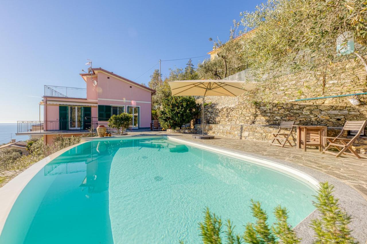 Apartamento Casaviva - Ampio Trilocale Vista Mare Con Piscina - Pieve Alta Pieve Ligure Exterior foto
