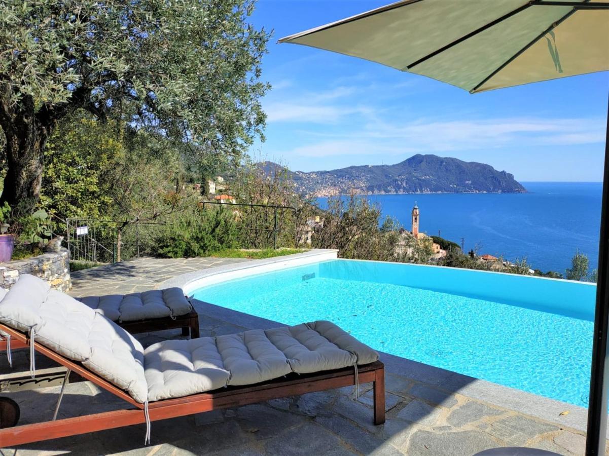 Apartamento Casaviva - Ampio Trilocale Vista Mare Con Piscina - Pieve Alta Pieve Ligure Exterior foto