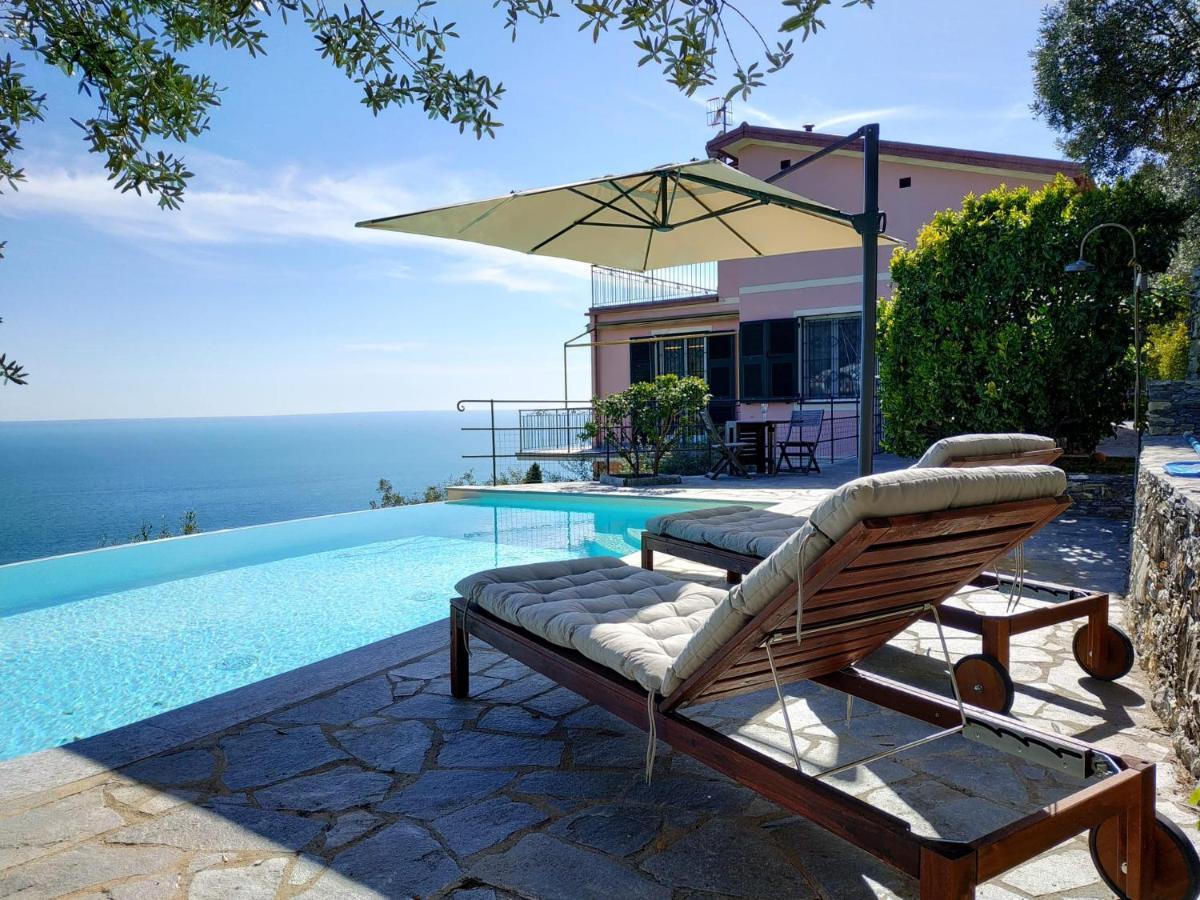 Apartamento Casaviva - Ampio Trilocale Vista Mare Con Piscina - Pieve Alta Pieve Ligure Exterior foto